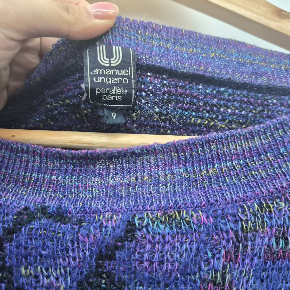 웅가로 라운드넥 퍼플 니트 여성 L 상품이미지4