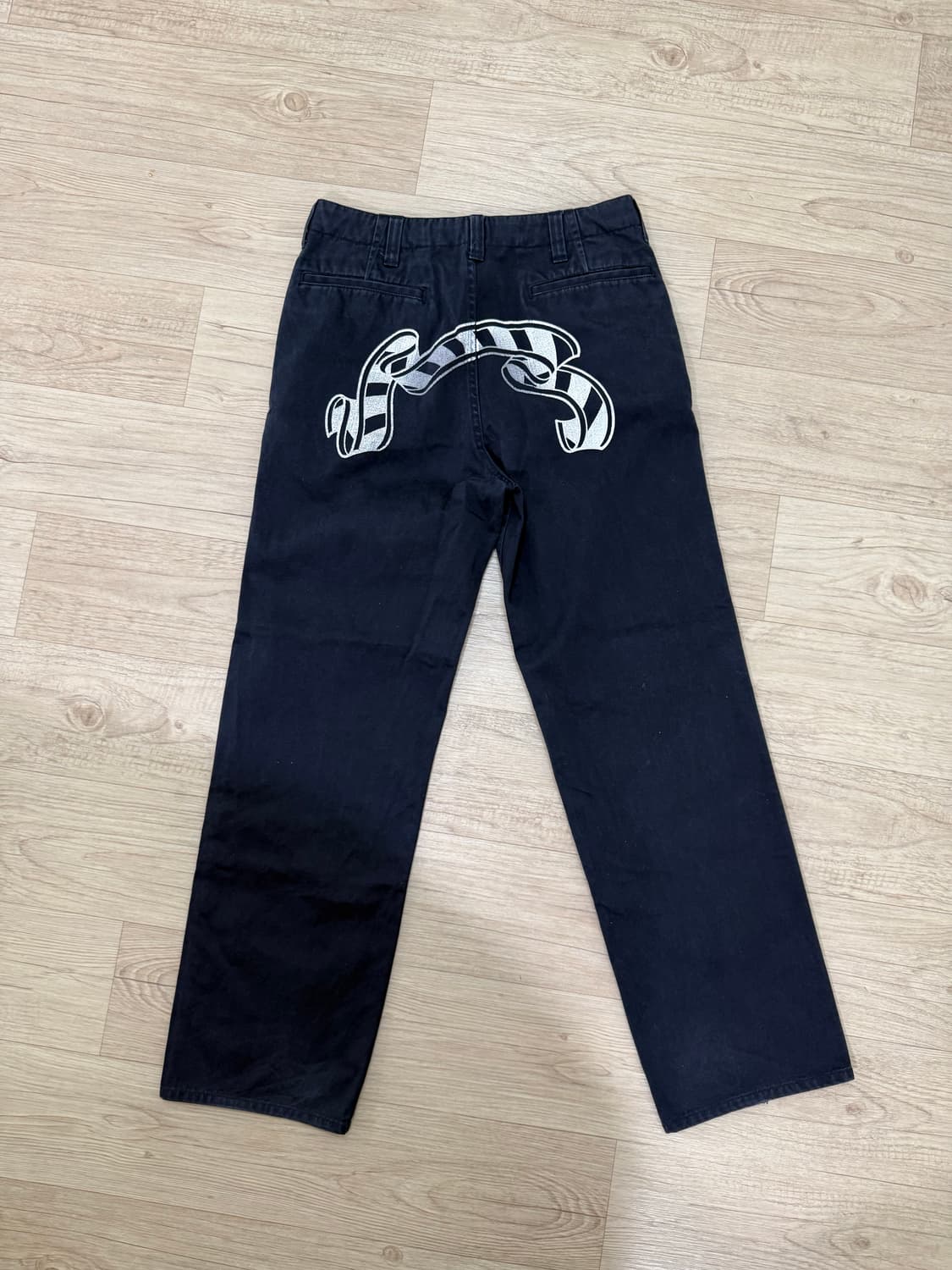 2000년도 베이프 어센틱 마일로 SAD FACE 팬츠 블랙 상품이미지2