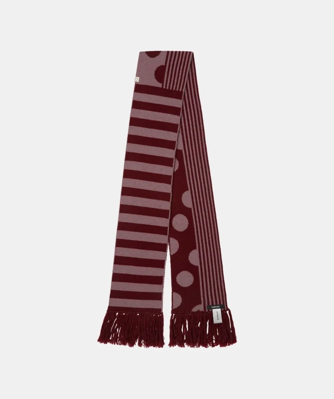 오헤시오 도트 스트라이프 머플러 핑크 상품이미지3