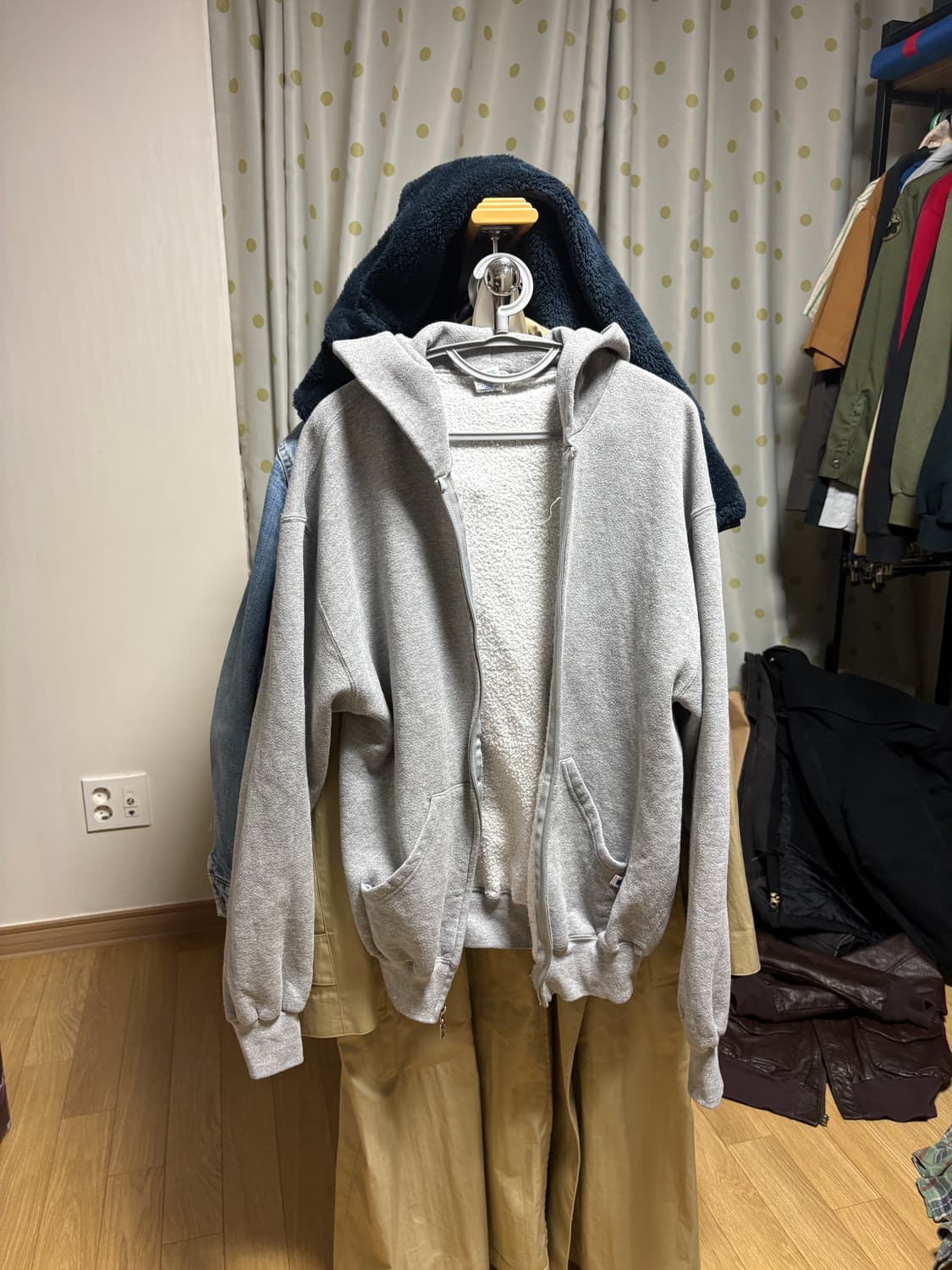 러셀 후드집업 그레이 M 상품이미지1