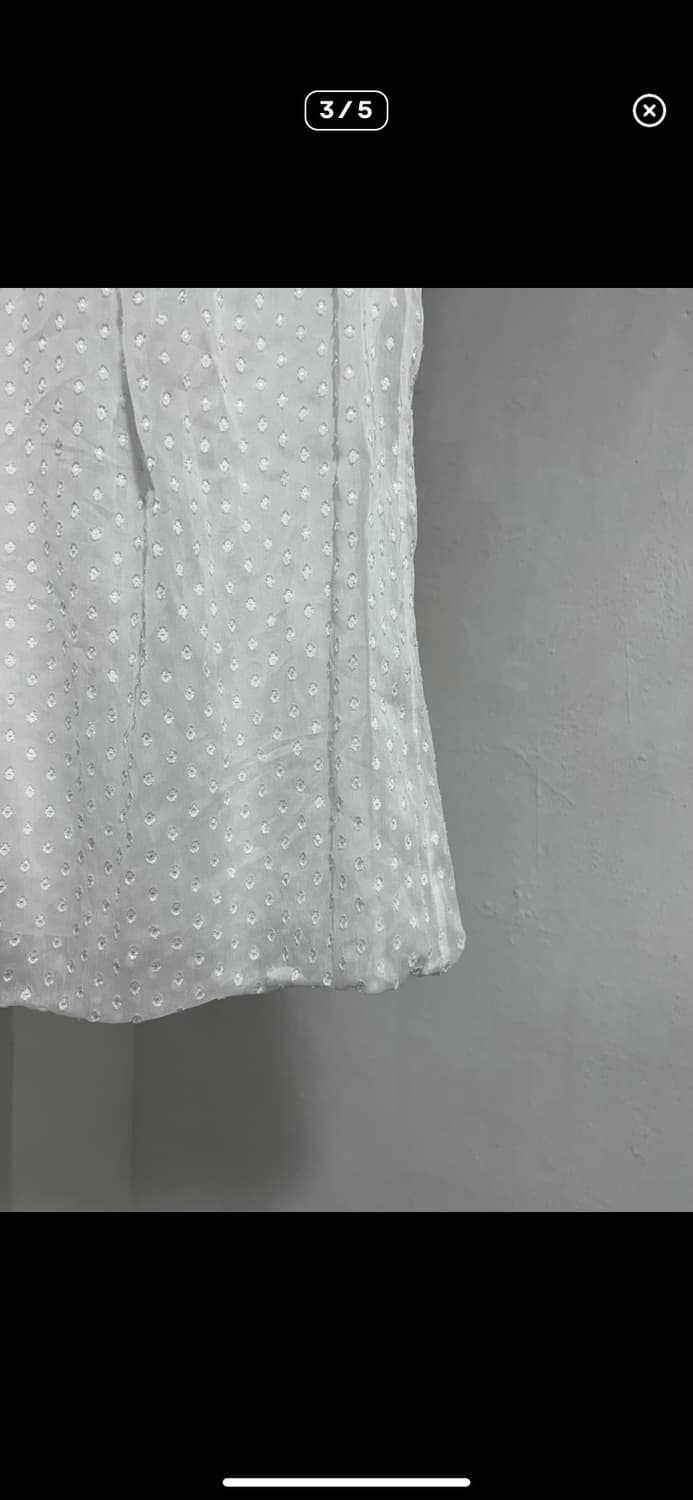 도트 리본 화이트 블라우스 일본 빈티지 상품이미지3