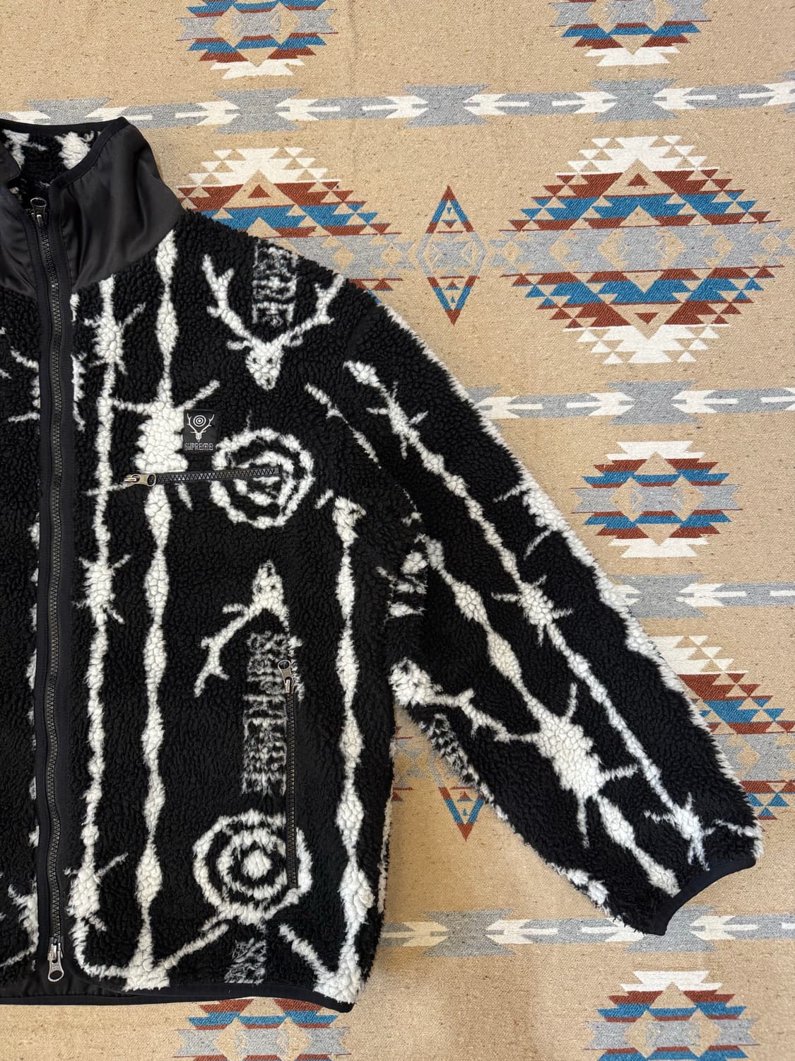 [M] 슈프림 x 남이서팔 플리스 자켓 블랙 상품이미지3