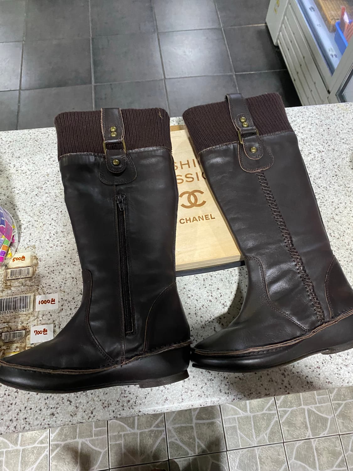 갈색 롱부츠 M 사이즈 상품이미지1