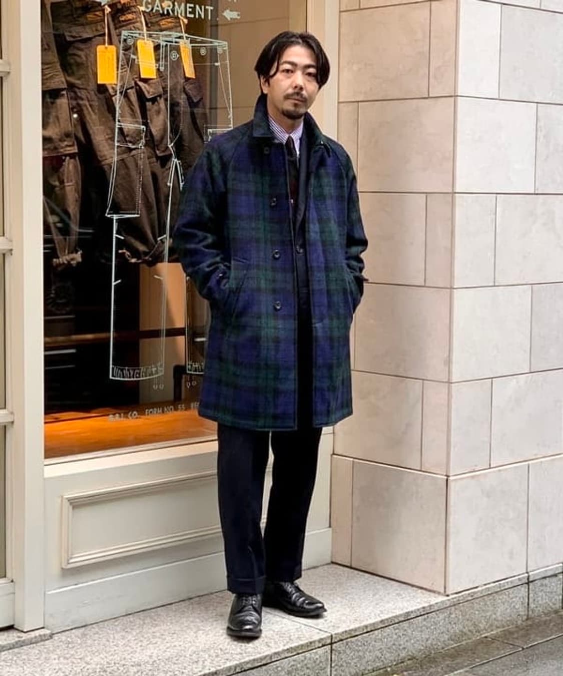 빔즈플러스 해리스트위드 발마칸 코트 블랙와치 M 상품이미지2