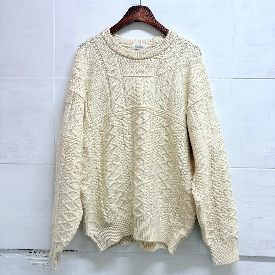 ixiz 아이보리 꽈배기 울 에스닉 니트 (JPN) 상품이미지1