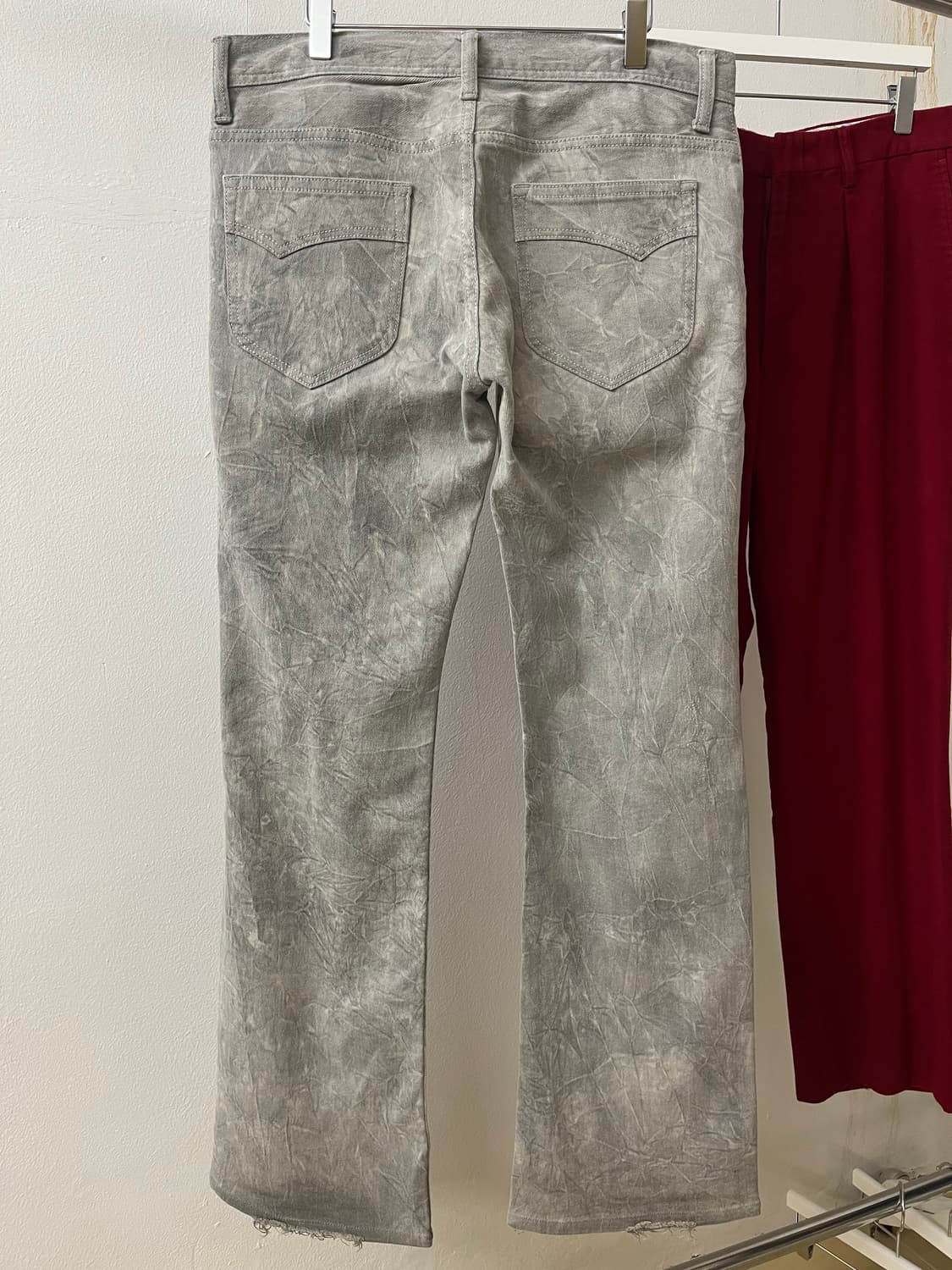 빈티지 타이다이 나염 워싱 그레이 부츠컷 데님팬츠 상품이미지3