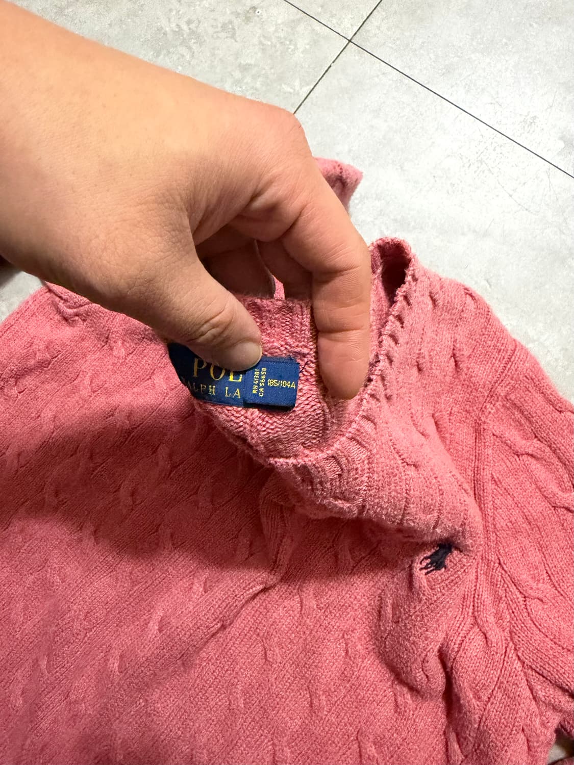  랄프로렌 폴로 파스텔  핑크  빈티지 케이블 니트  100size  상품이미지9