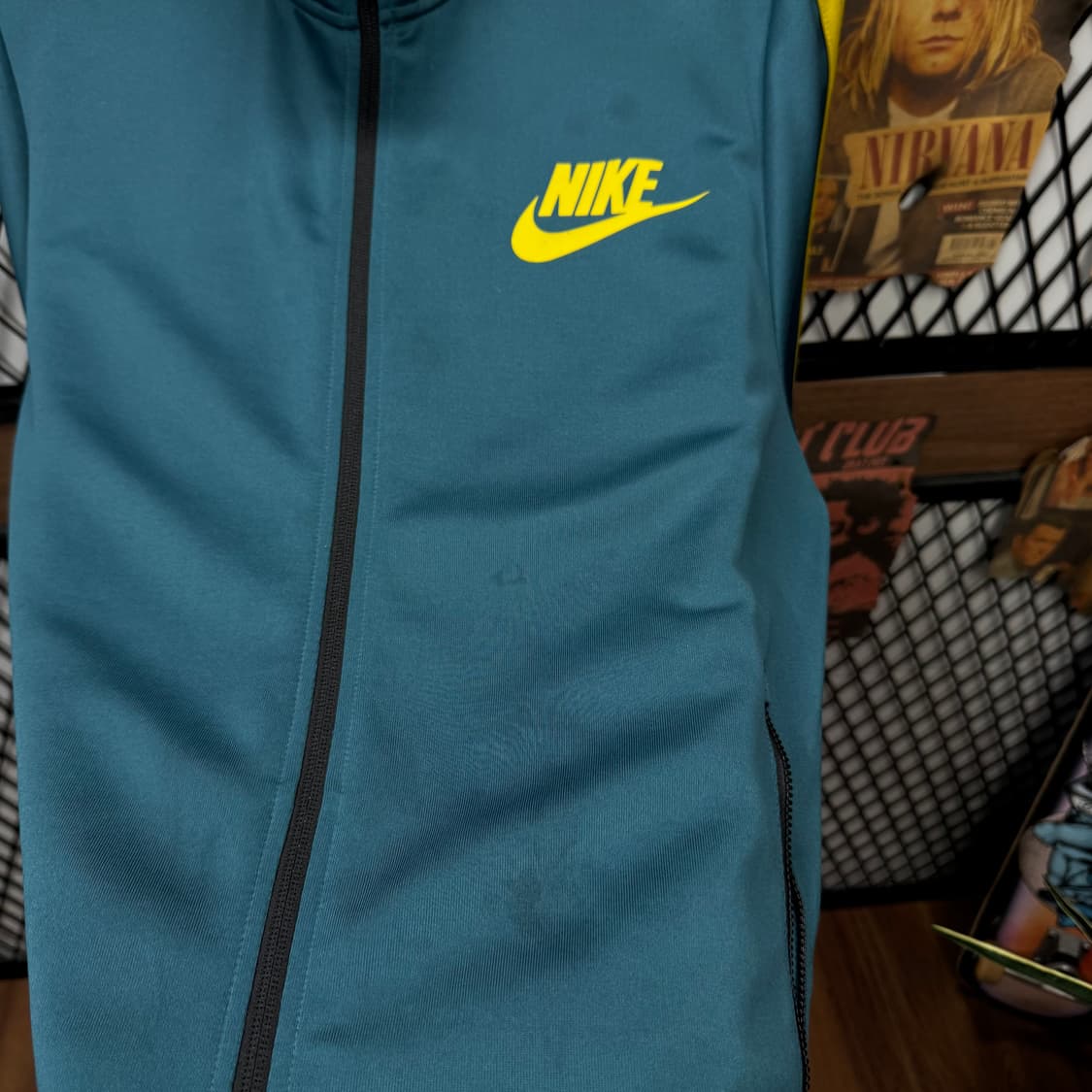 나이키 트리뷰트 트랙자켓 전면 로고 포인트 청록 옐로 상품이미지9