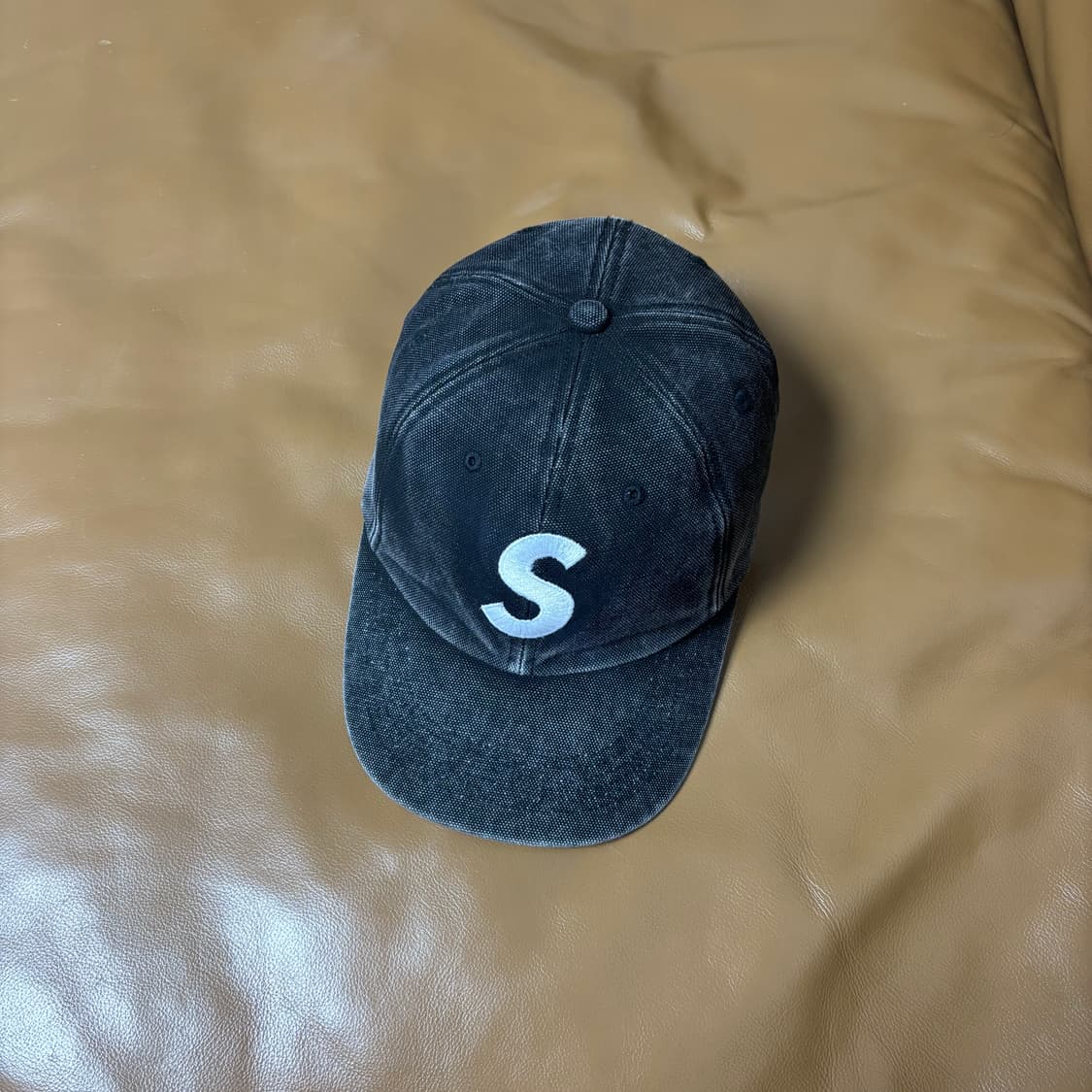 Supreme 슈프림 피그먼트 블랙 S로고 6패널 볼캡 모자 Black 상품이미지5