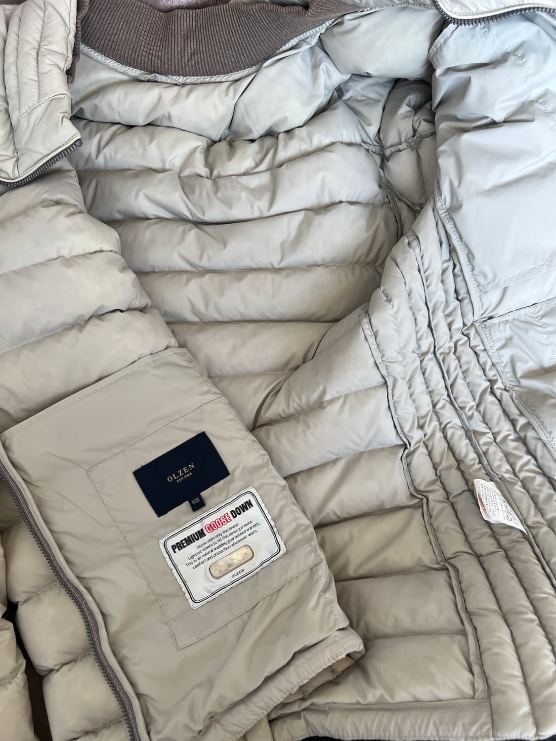 올젠 남성 베이지 구스다운패딩 간절기점퍼 상품이미지6