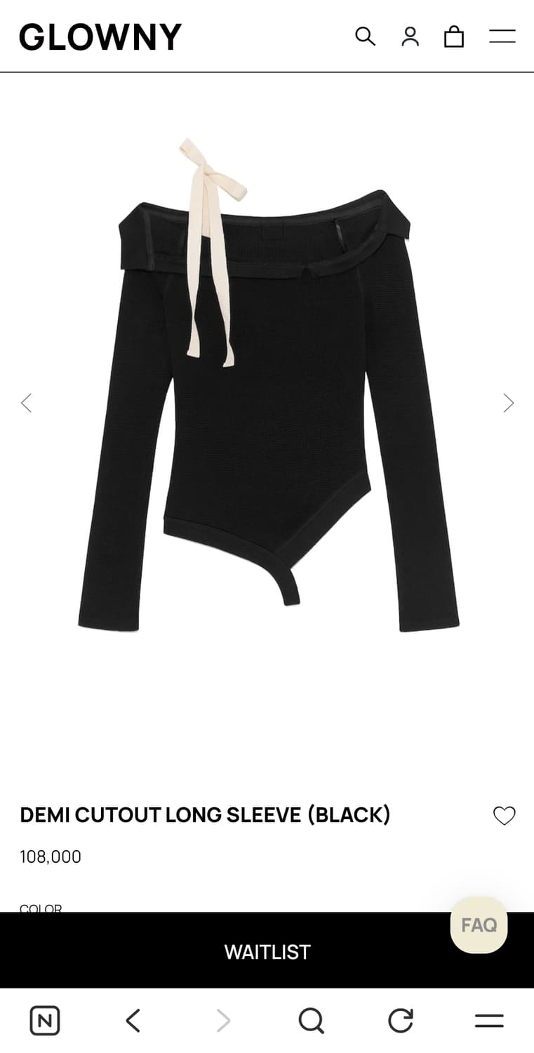 새상품>글로니 데미 컷아웃 롱슬리브 상품이미지1