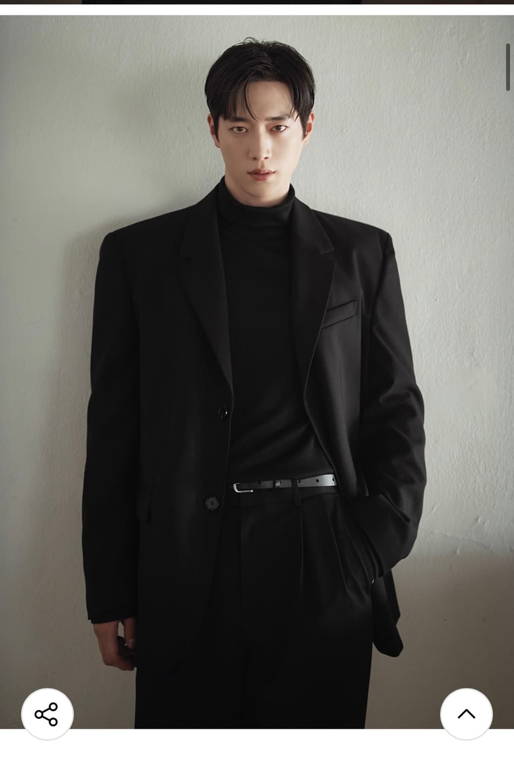 (L) 드로우핏 [서강준PICK]오버사이즈 도브 울 블레이저 BLACK 상품이미지4