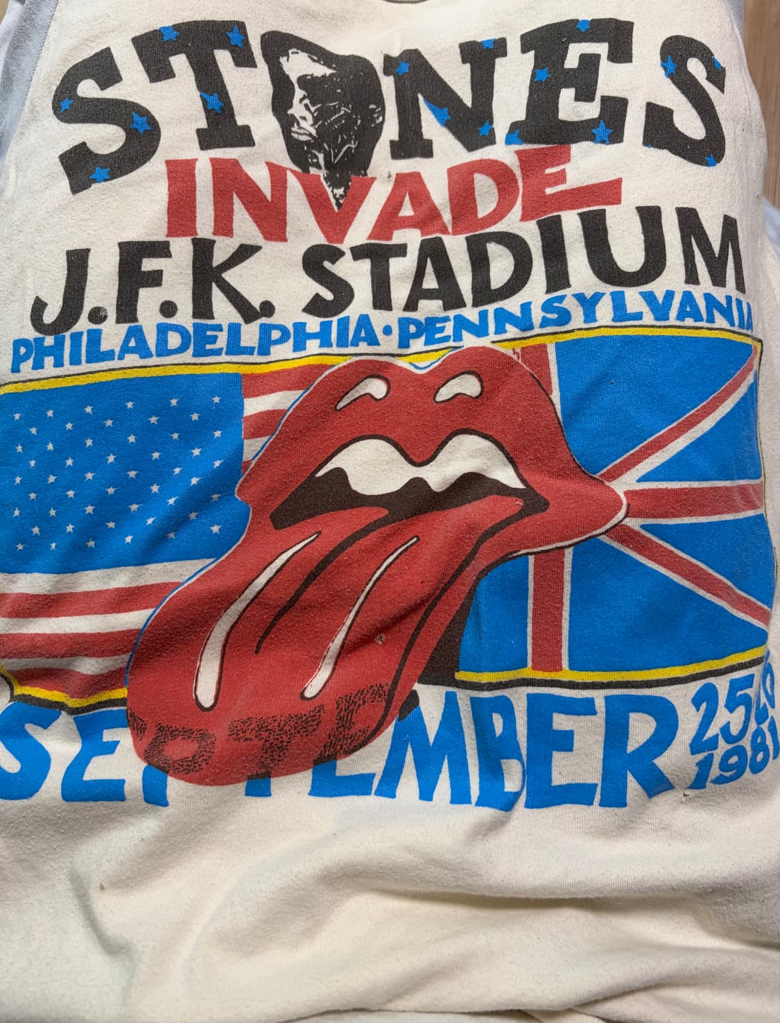 M)메이드원 롤링스톤즈 링거 티셔츠1981/9/25-26 투어 상품이미지1