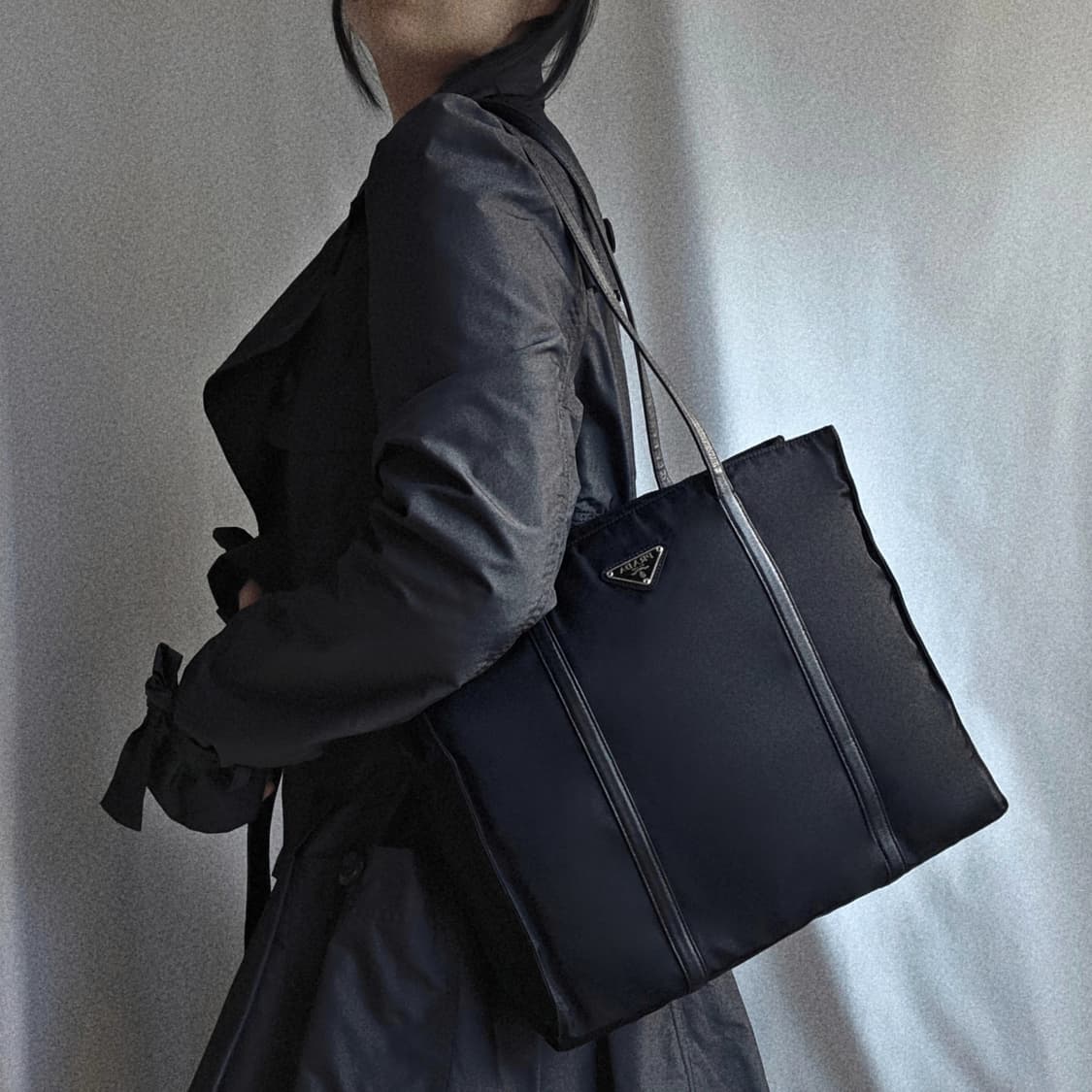 [정품 PRADA] 프라다 가죽 긴줄 나일론 숄더백 쇼퍼백 상품이미지9