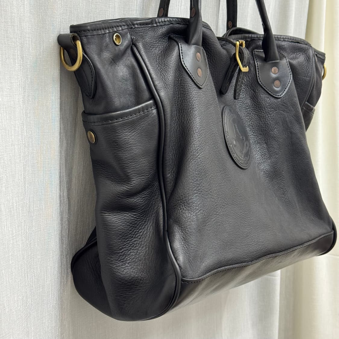 OS) 유케텐(Yuketen) 레더 토트백 - 올블랙 상품이미지2