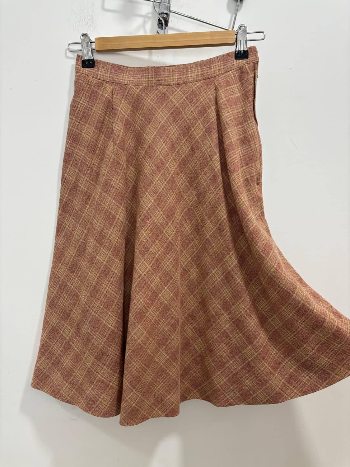 일본 빈티지 핑크 체크 스커트 치마 상품이미지2