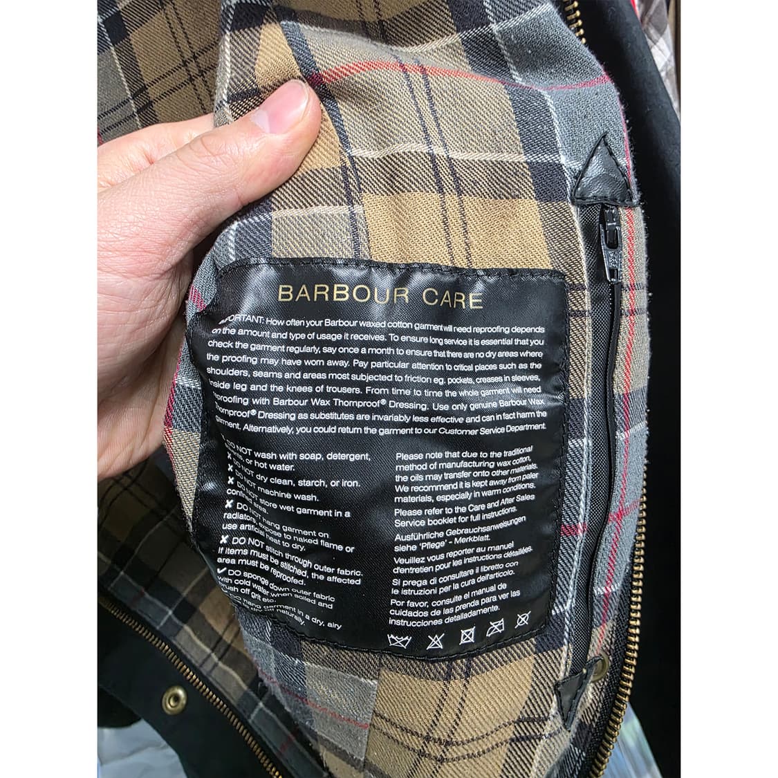 택포// 바버 후드 야상 점퍼 왁싱자켓 M 상품이미지3