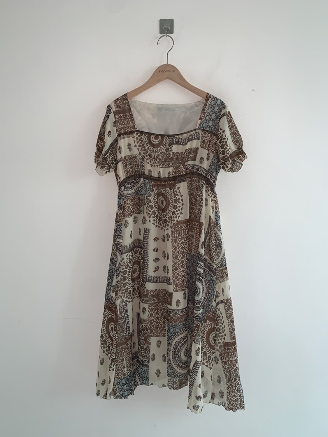 Bohemian square neck dress 상품이미지1