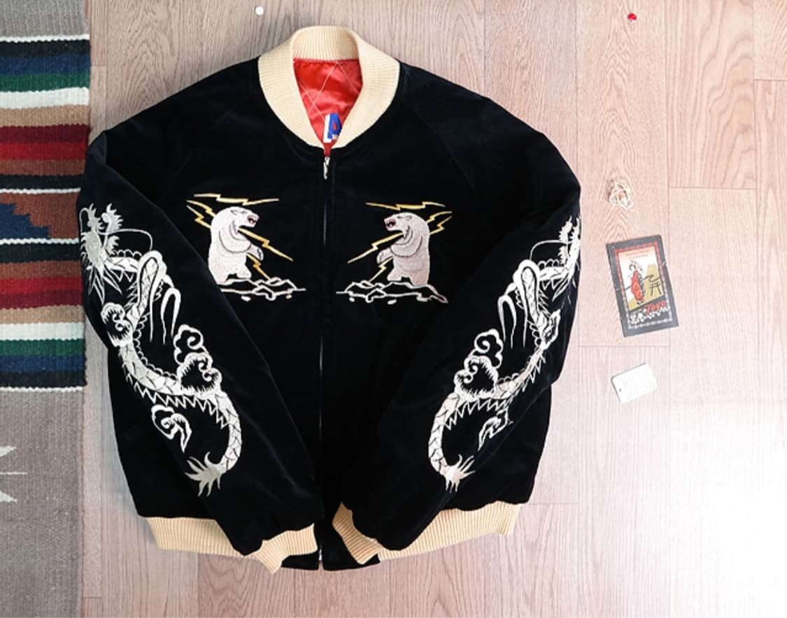 TAILOR TOYO 테일러토요 90S 미사용 리버시블 스카잔 50s복각 상품이미지1