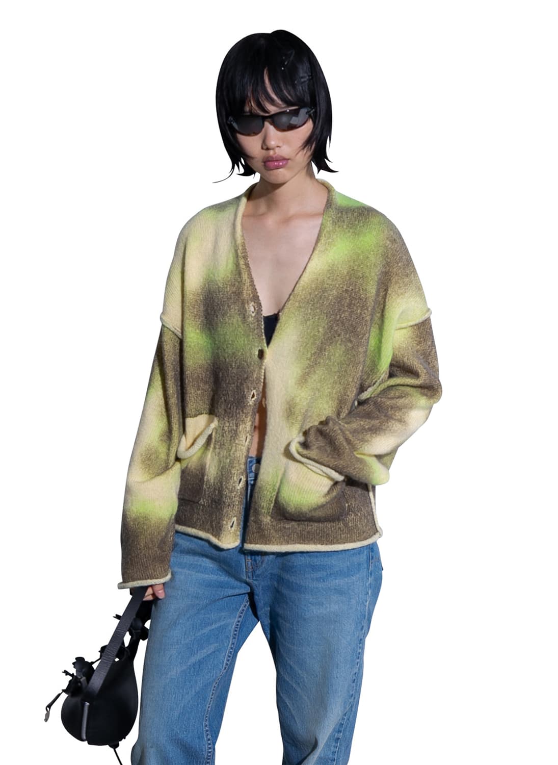 [F]퍼버즈 25fw Spray Drawing 가디건/크림 상품이미지1