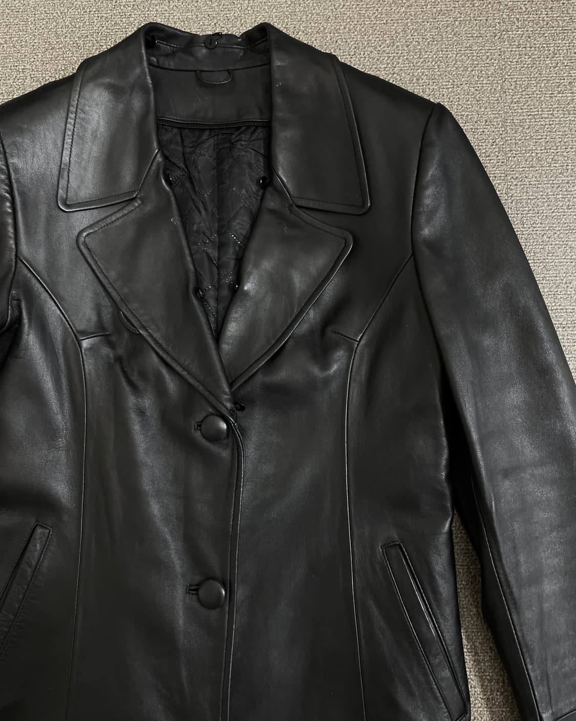 펀칭 디테일 빈티지 가죽 자켓 상품이미지5