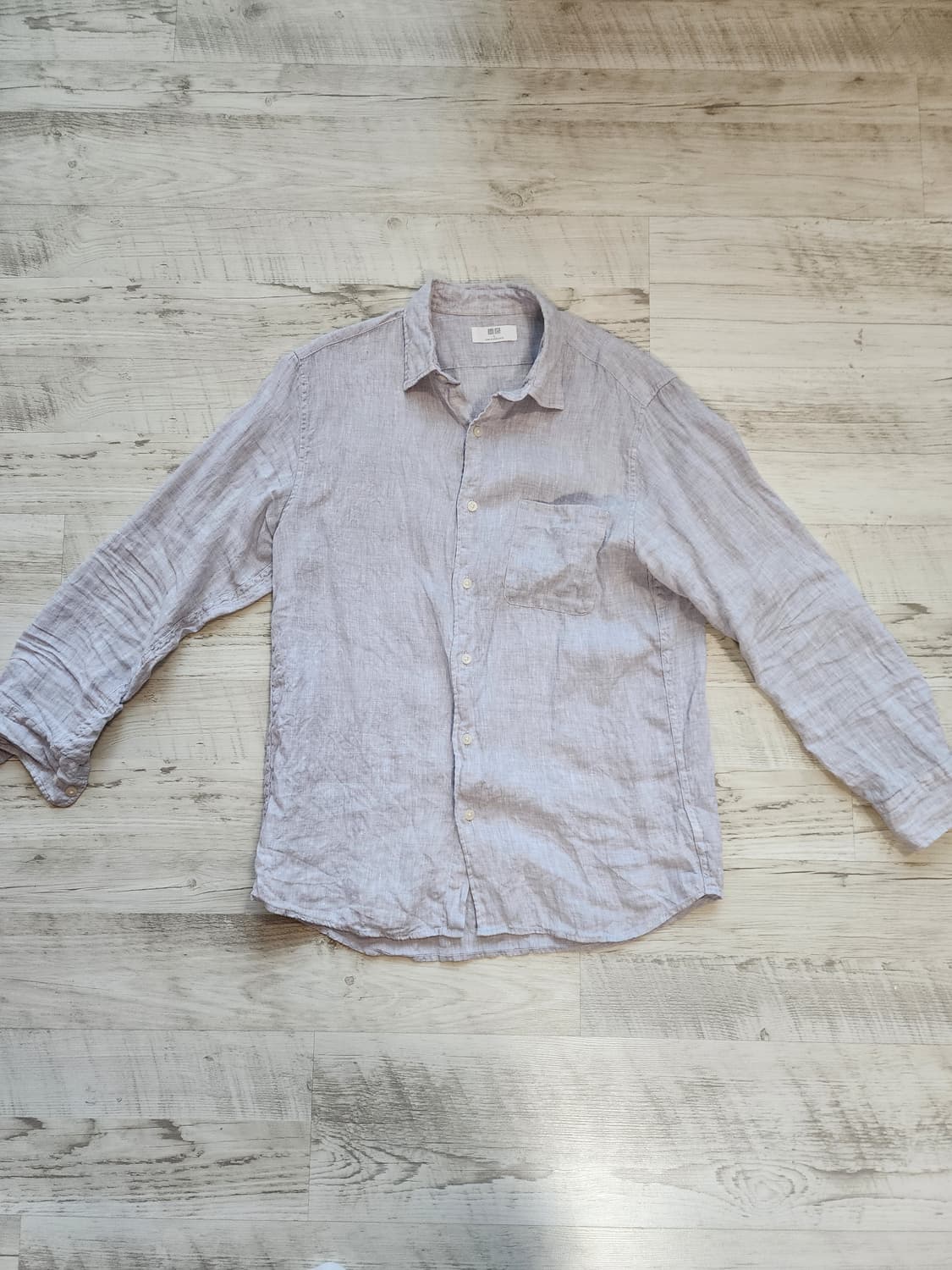 UNIQLO 유니클로 마100% 남방 팜. L(100~103) 린넨 셔츠 상품이미지1