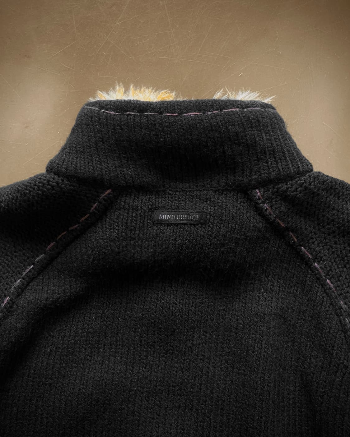 Mind Bridge Fur Trimming Knit Zip-up 상품이미지6