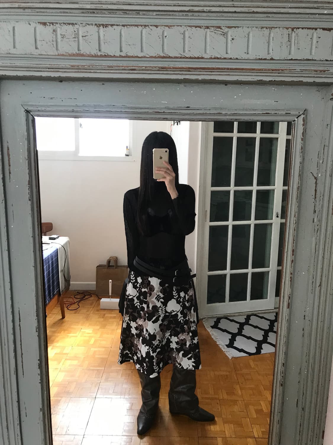 vintage black mash top 상품이미지2