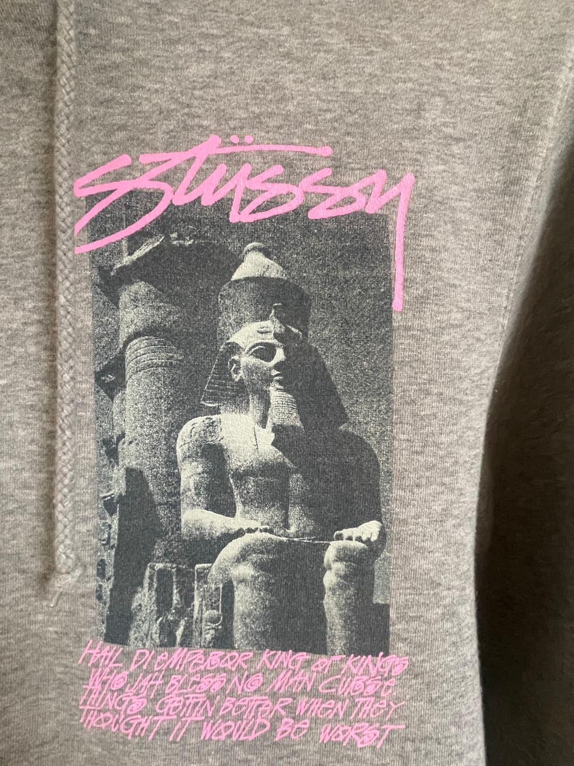 스투시 이집트 후드 후디 그레이 핑크 상품이미지7