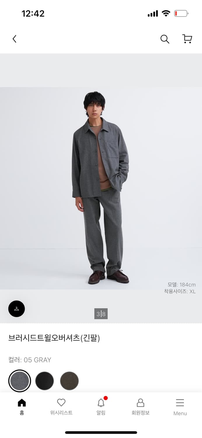 브러시드트윌오버셔츠 M 상품이미지2