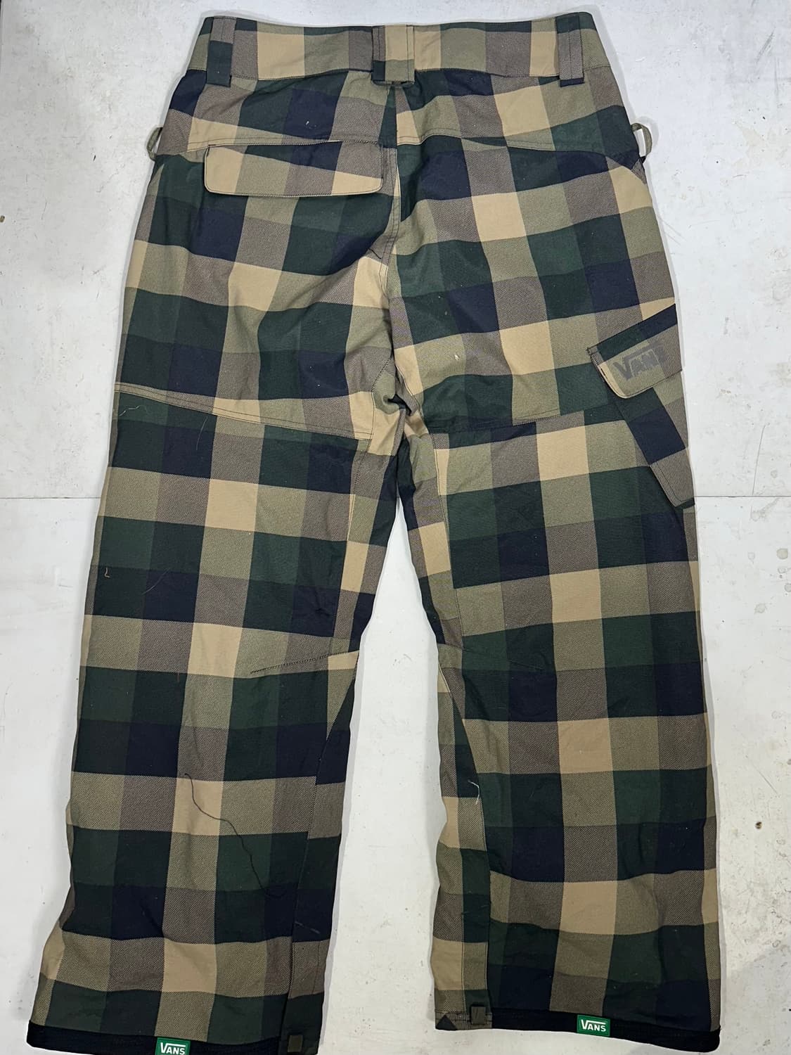 Vans 베이지 와이드 올드스쿨 체크 보드 팬츠 카고 바지 L 상품이미지5