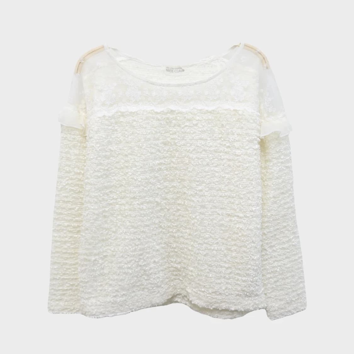 NICE CLAUP 레이스 오프숄더 블라우스 64428 상품이미지1