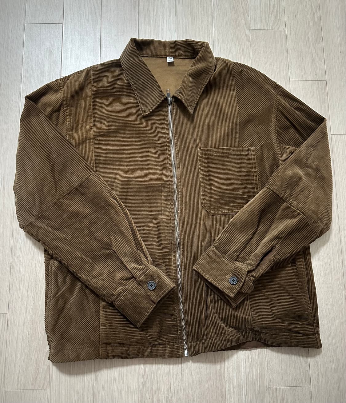 GU코듀로이집업셔츠재킷 [브라운-L] 상품이미지5