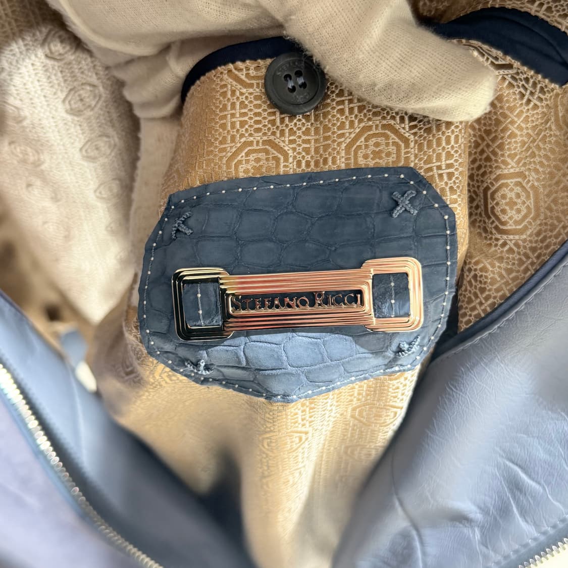 (A+/54) / 스테파노 리치 블루 스웨이드 봄버 블루종 자켓 상품이미지5