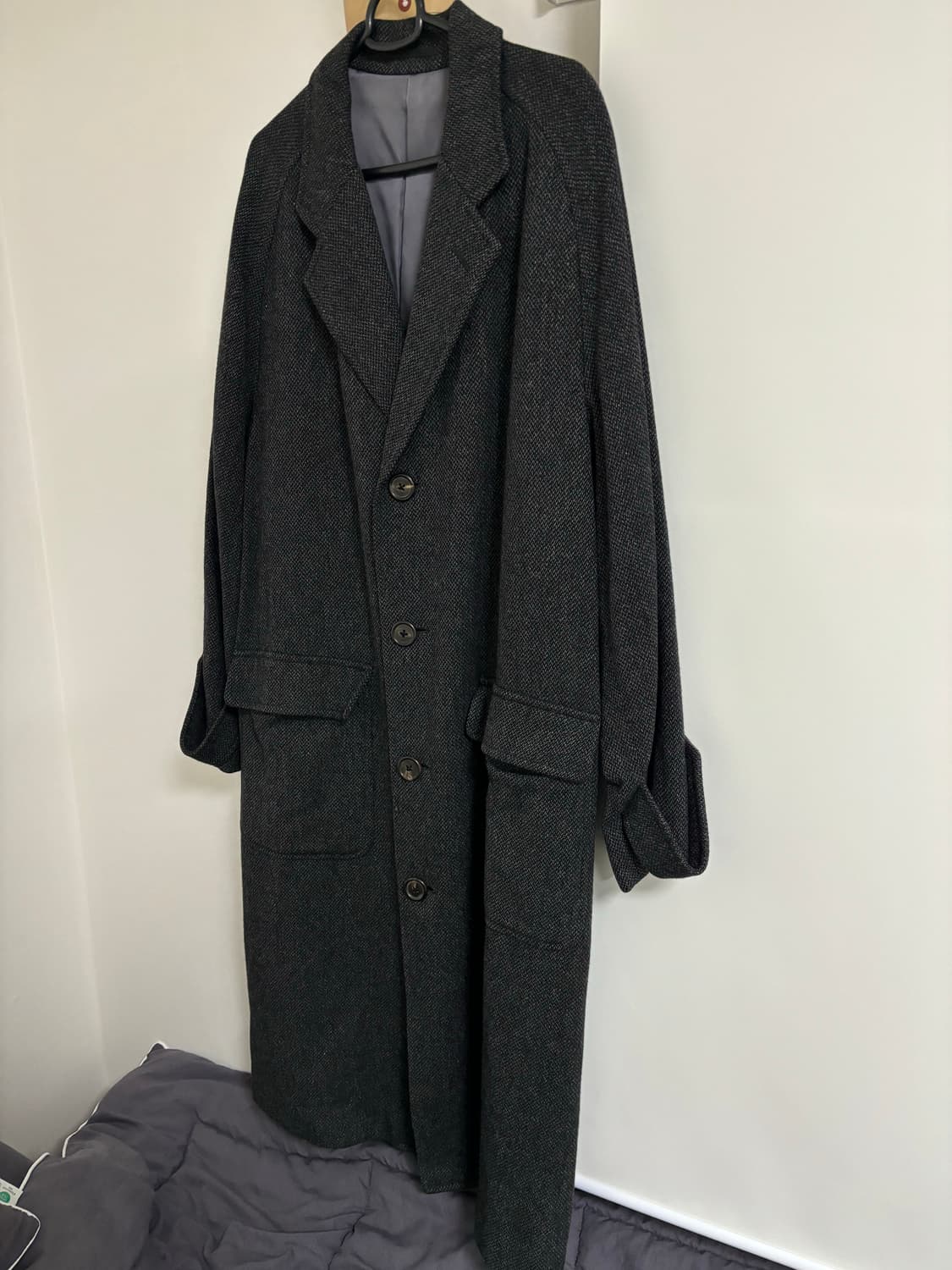 재팬 빈티지 해링본 울 코트 상품이미지3