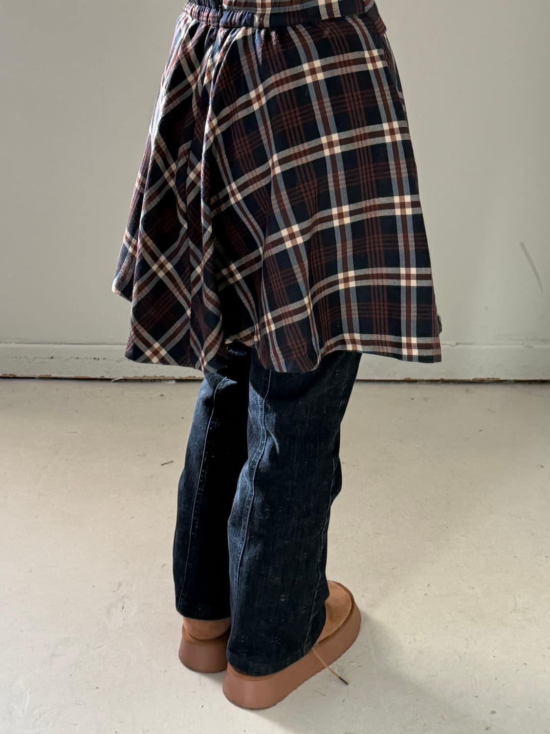 일본빈티지 체크 미니 플레어스커트 상품이미지2