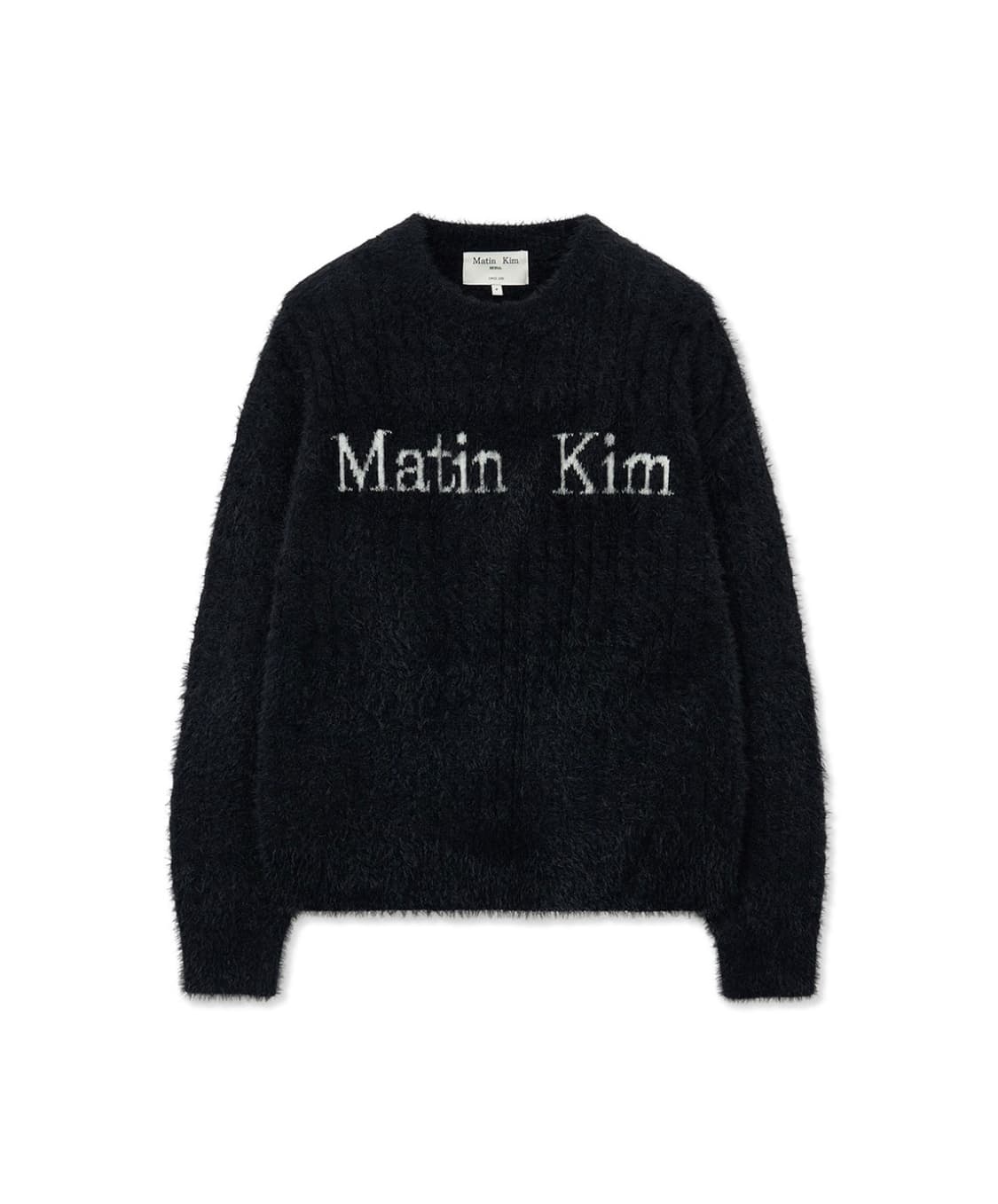 마뗑킴 케이블 헤어리 니트 풀오버 블랙 상품이미지5