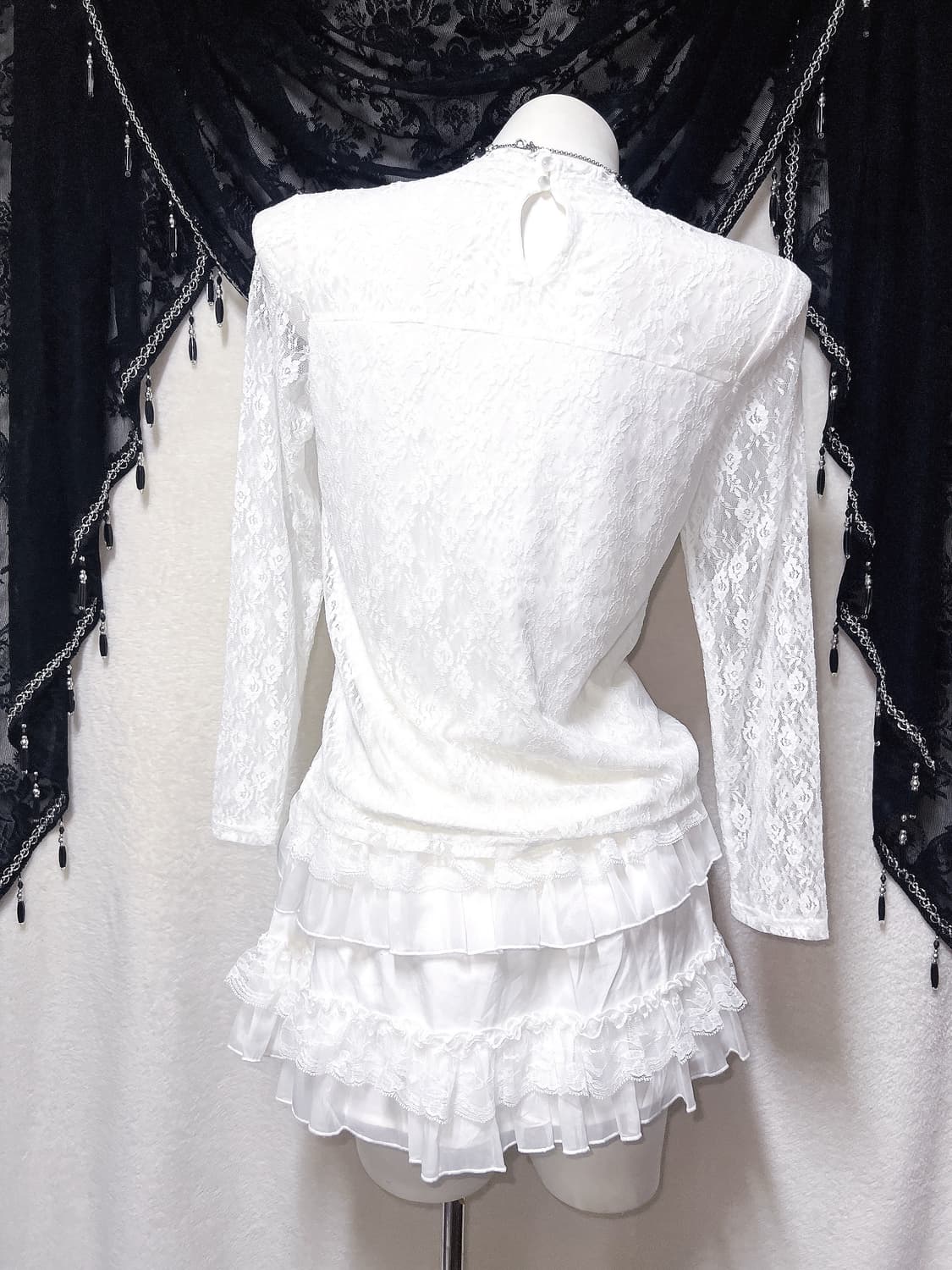 로맨틱고딕 엔젤릭 프릴넥 레이스시스루 블라우스 로걀탑 고스로리타 페어리 상품이미지7