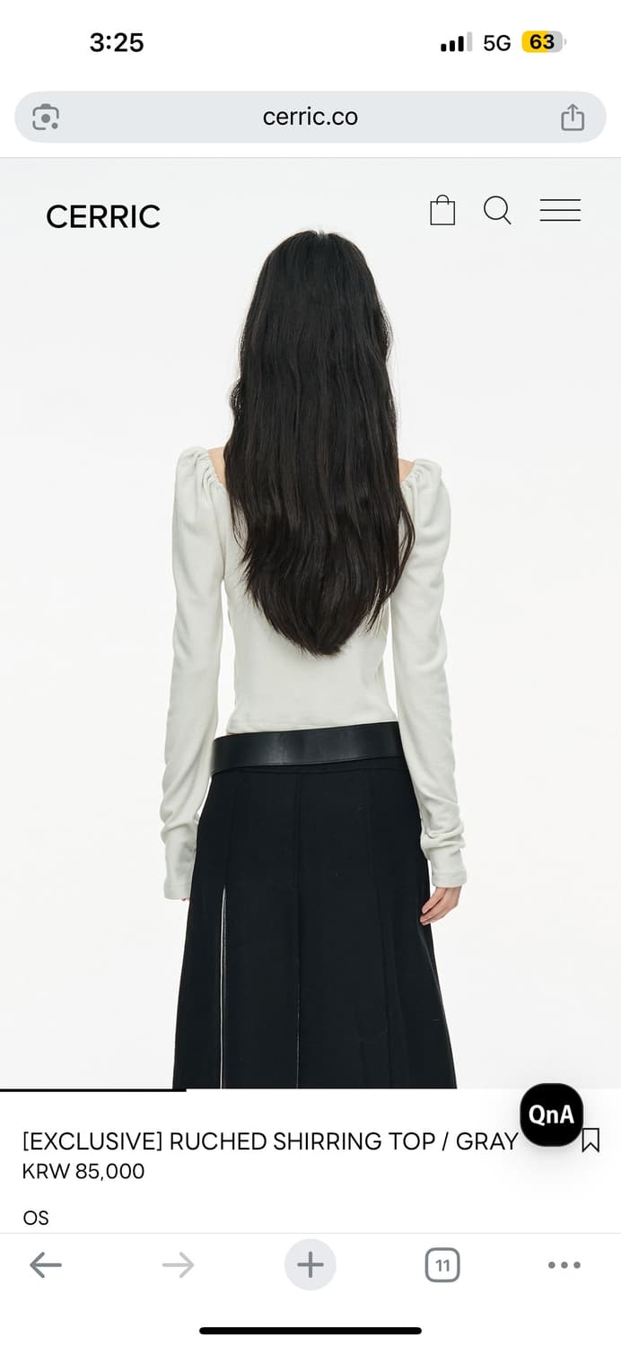 세릭 [EXCLUSIVE] CHED SHIRRING TOP / GRAY  상품이미지3