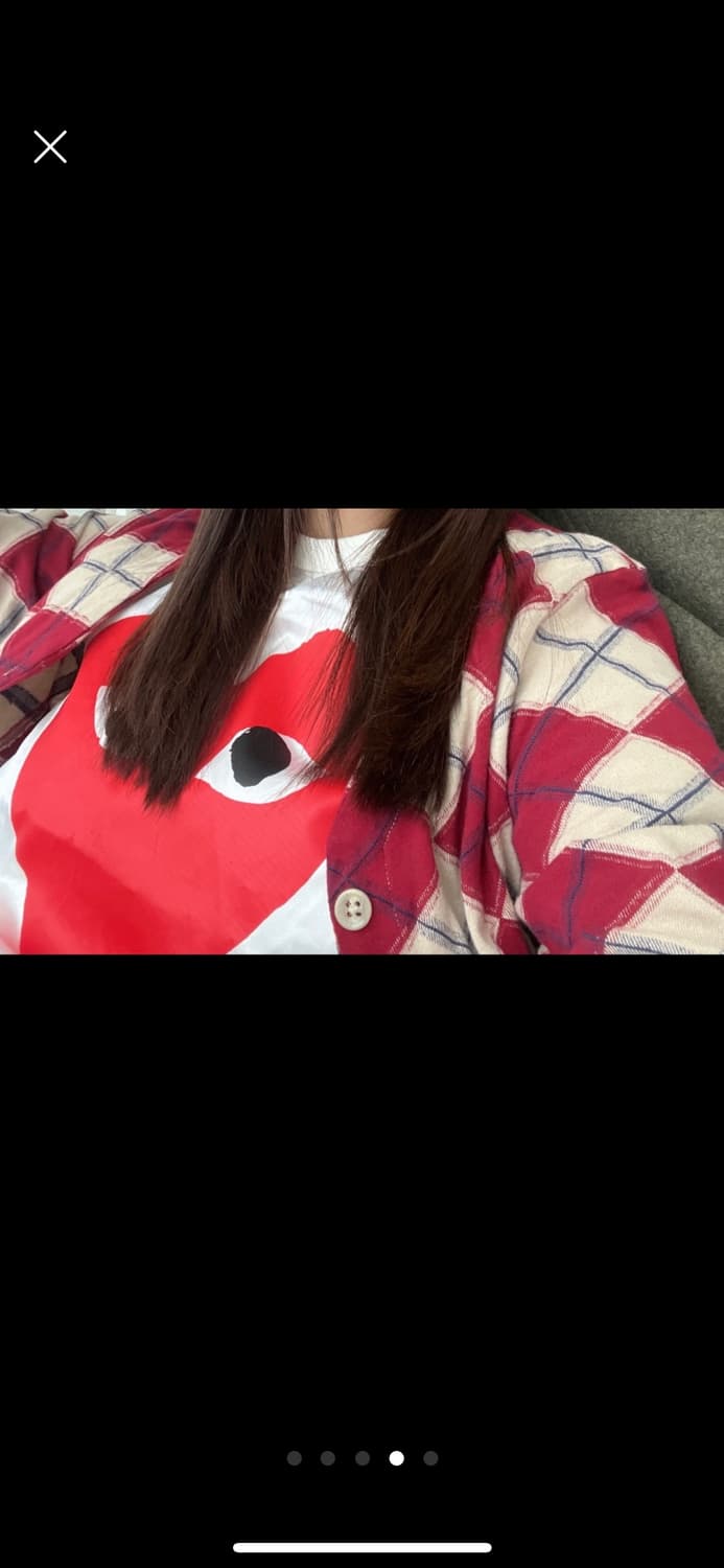 BOYCOTT JAPAN 아가일 패턴 카디건 착샷,코디 참고 상품이미지5