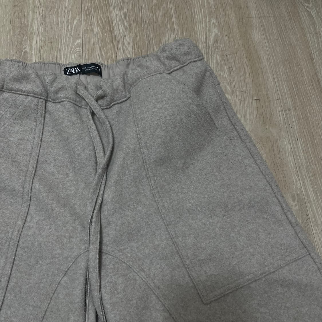 자라 ZARA 여성 패치 포켓 심 모직 트레이닝 밴딩팬츠 XS사이즈 상품이미지3