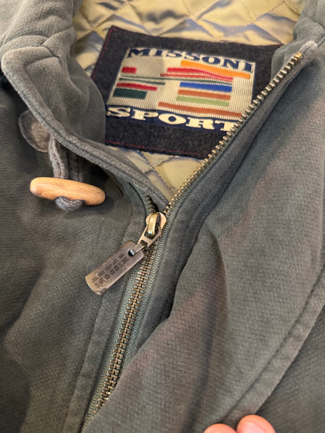 90s 미쏘니 스포츠 아카이브 더플코트 올리브 상품이미지2