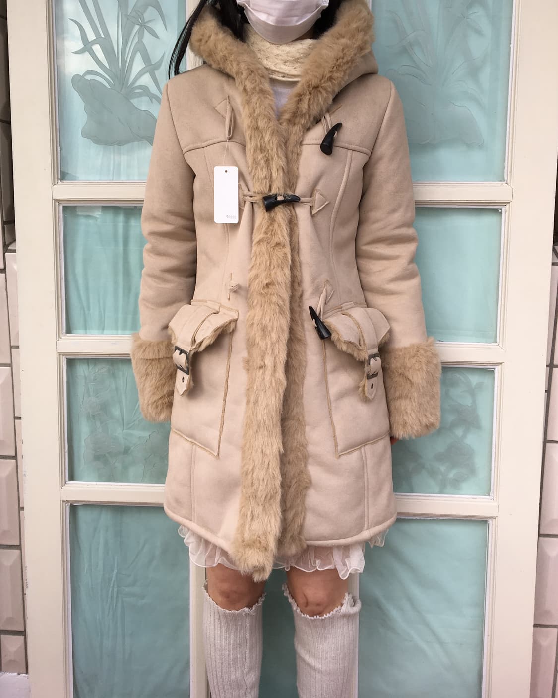 Fake fur duffle button hood coat 상품이미지8