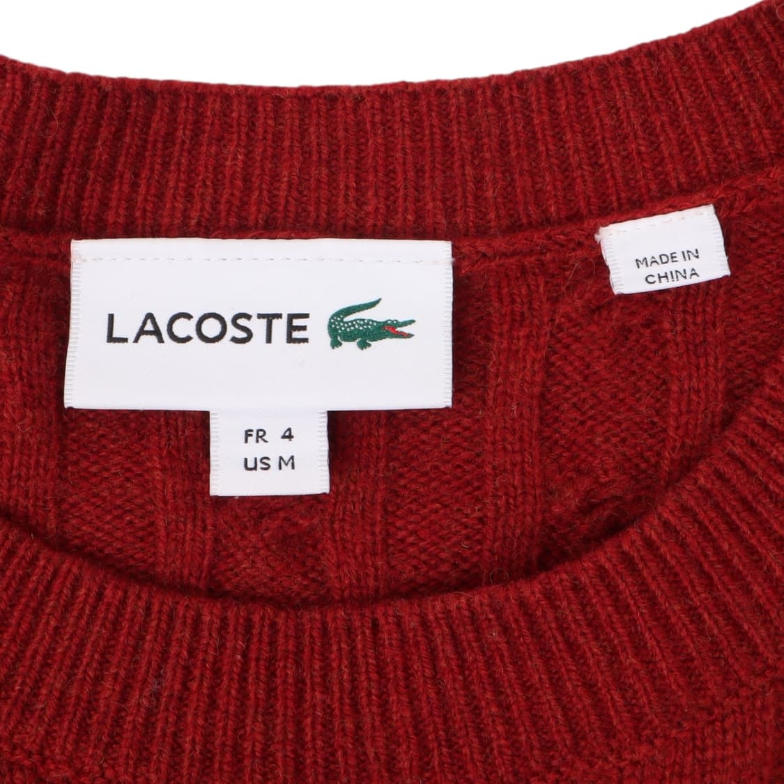 라코스테 레드 울 케이블 니트 스웨터 상품이미지8
