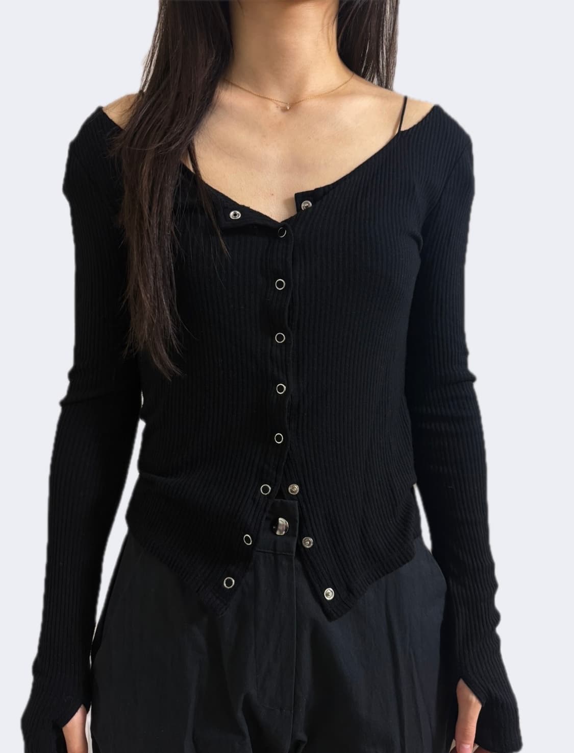 이네기 워머 스트랩 가디건 상품이미지1