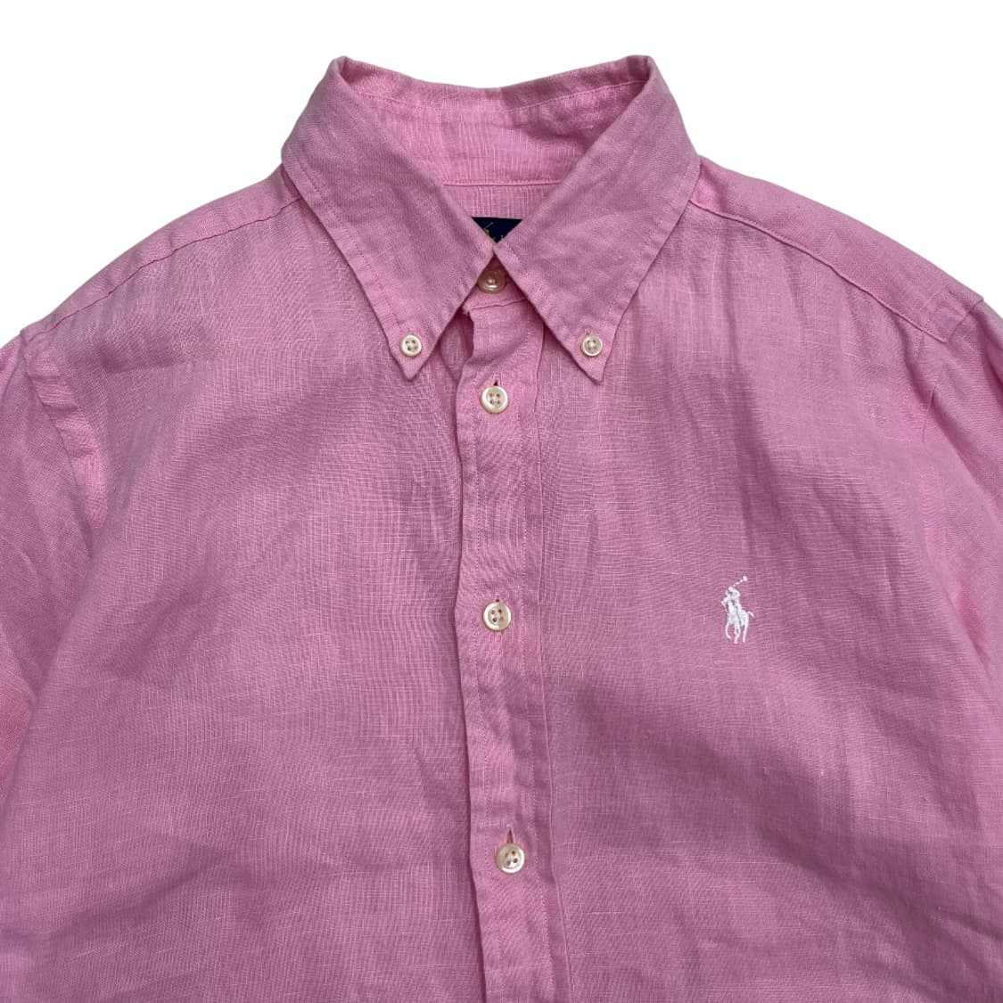 폴로 랄프로렌 화이트포니 딸기우유맛 린넨 셔츠 S 상품이미지4