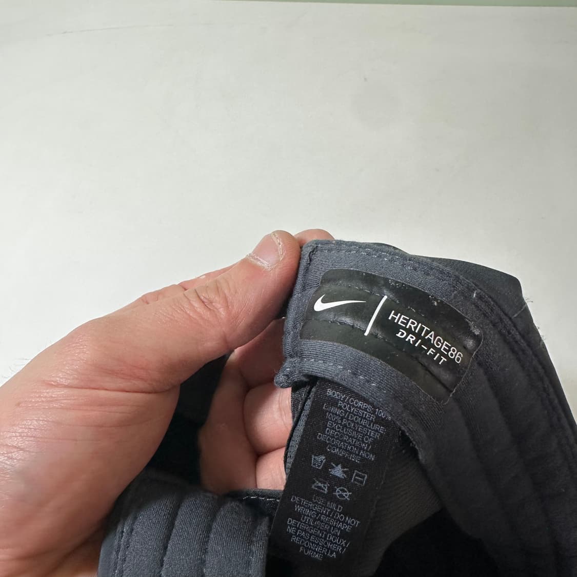 OS 나이키 챠콜 쥐색 DRI-FIT 폴리 시스루 런닝캡 상품이미지5