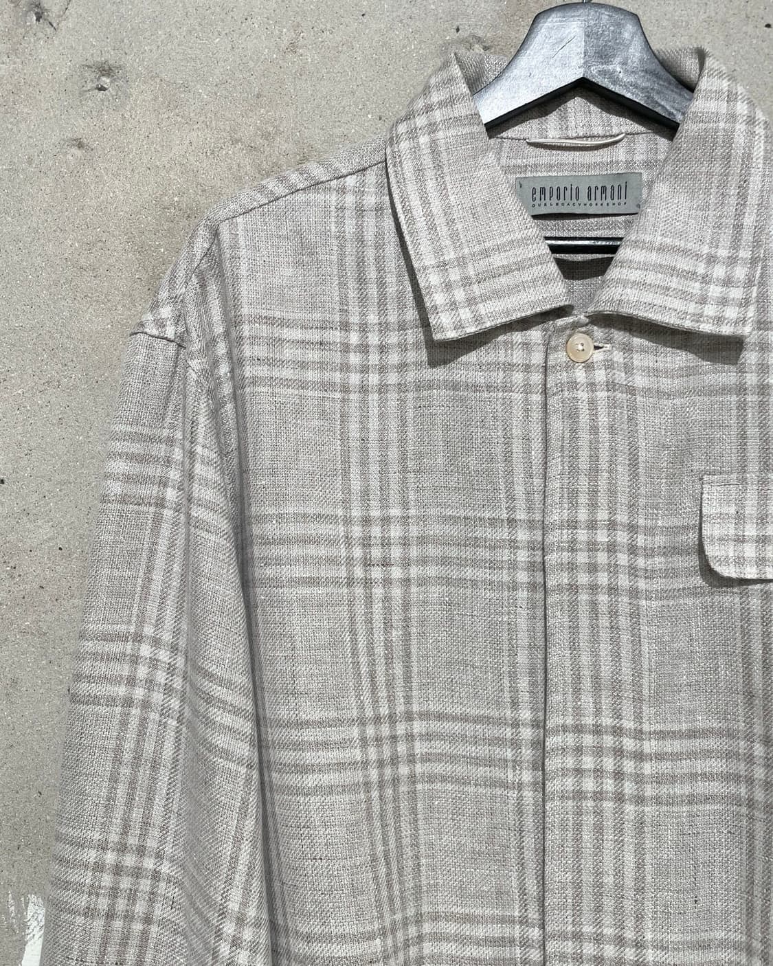 아워레가시 x 엠프리오 아르마니 히든 버튼 리베로 체크 셔츠 상품이미지2