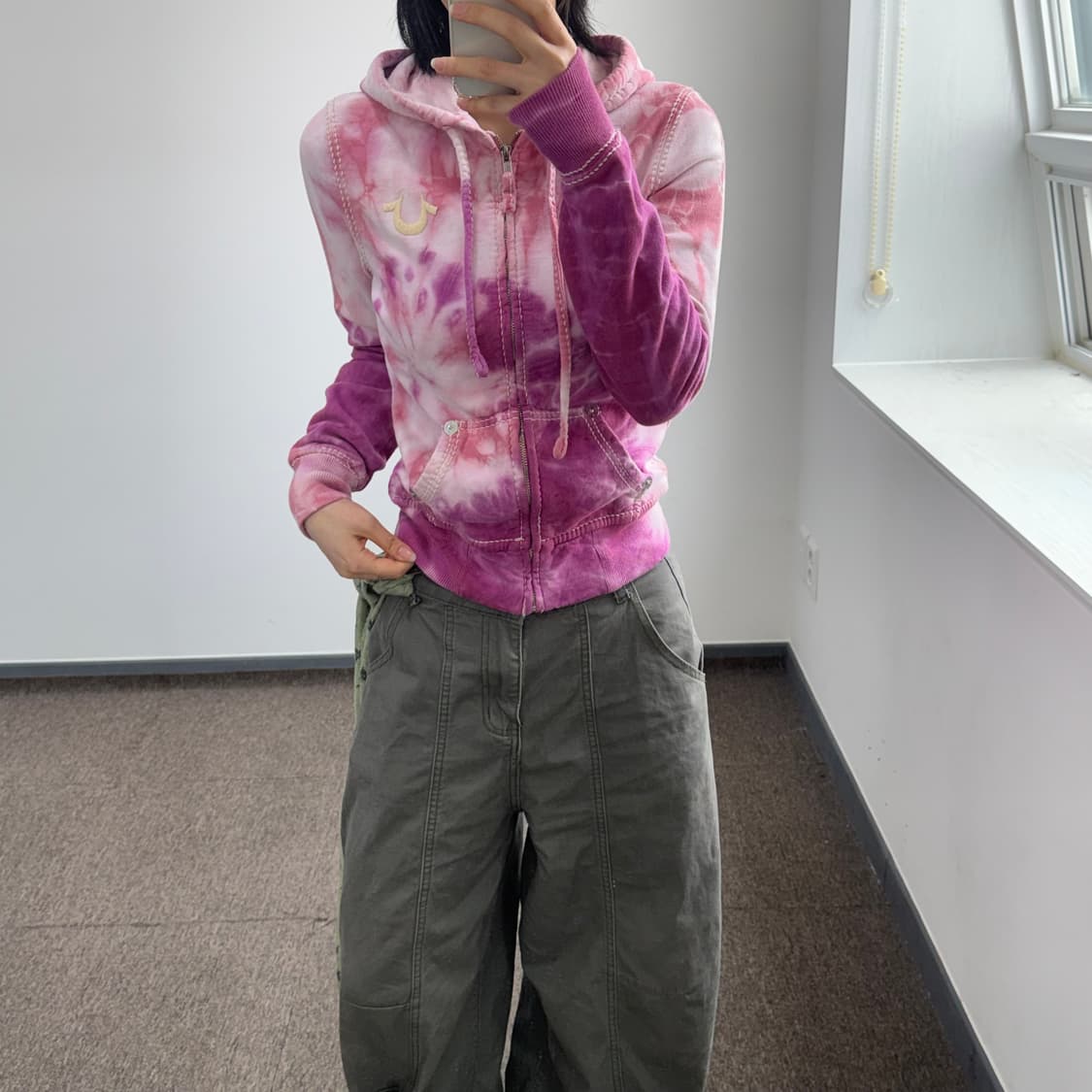 True religion 트루릴리전 타이다이 핑크 후드집업 상품이미지2