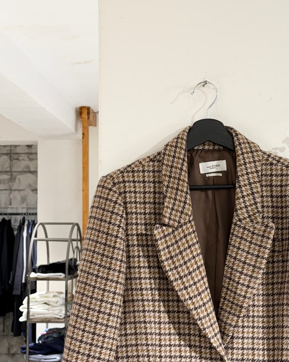이자벨마랑 에뜨왈 아이보리 브라운 하운드투스 커스틴 울 자켓 상품이미지2